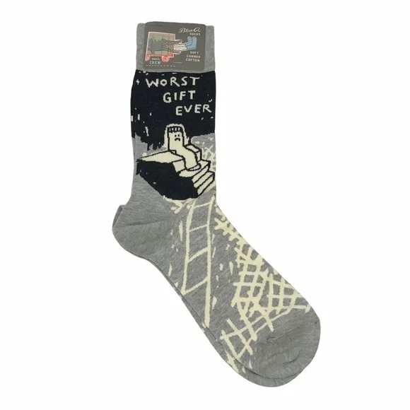 NWT Blue Q novelty socks Worst Gift Ever sad sock