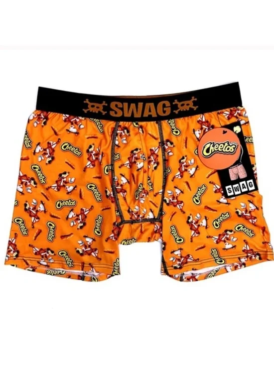 PEPSI CO SWAG CHEETOS Men’s Brief shorts M Medium NWOT Orange Black