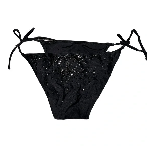 Just Cavalli Y2K Jeweled Bikini Bottom Swim Size M EUC