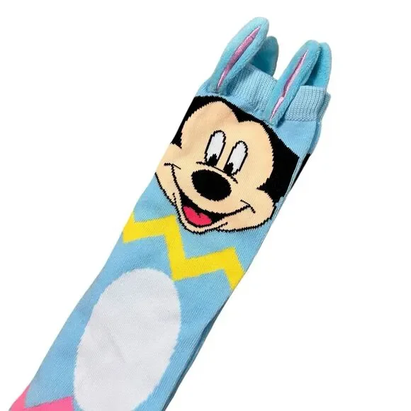 Disney Parks Socks Adult Blue Mickey Mouse Easter Bunny Egg Hunt‎ Unisex Novelty