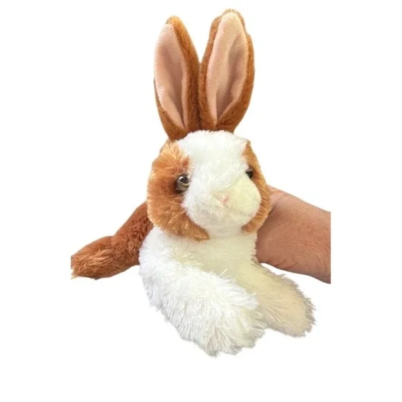 Aurora Plush Bunny Rabbit Small Brown White Very Good Floppy Stuffed‎ Animal Toy