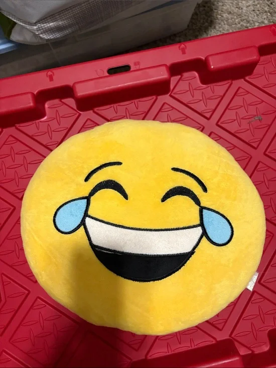 Laughing Tears Yellow Emoji Plush Pillow - Kids Stuffed Toy