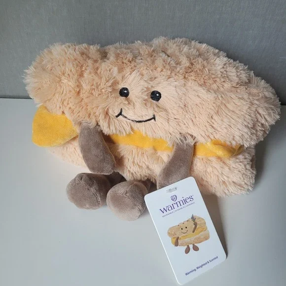 Warmies Grilled Cheese Hugs Fully Microwavable Scented Weighted Plush New W Tags