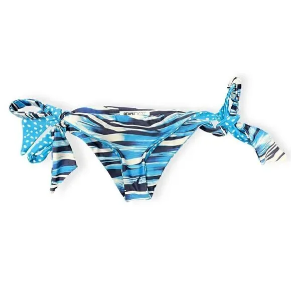 BEACH RIOT reversible Blue & white striped polka dot bikini bottom, Medium, NWOT