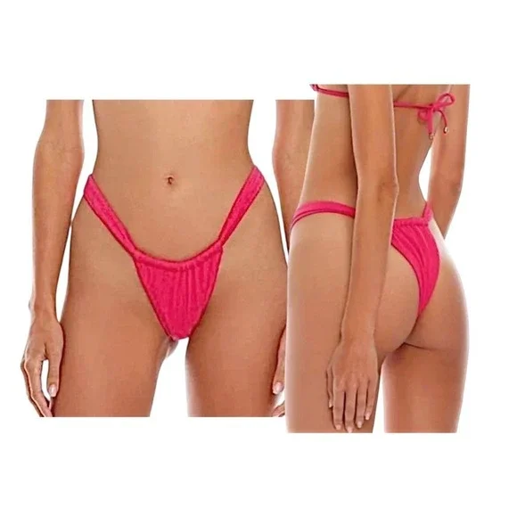 Agua Bendita Elsa Luau Bikini Bottom XL Pink Brazialian Vacation Swimwear‎ NWT