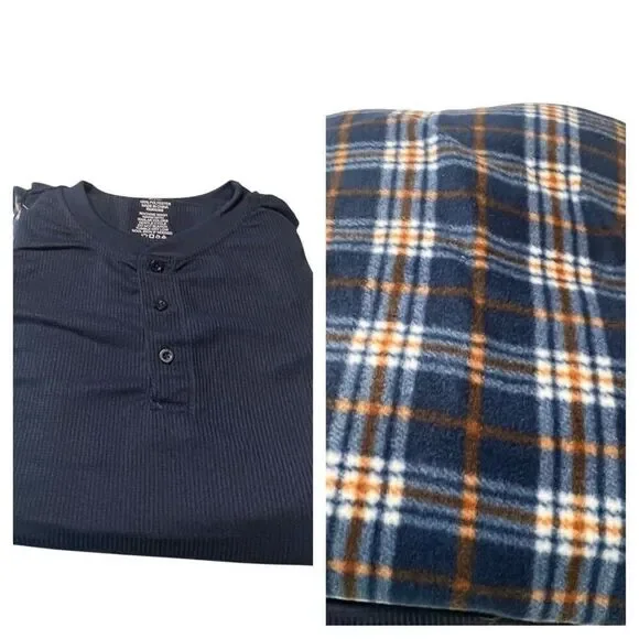Nevada Men’s PJ Set Sz XXL Navy/Orange NWOT