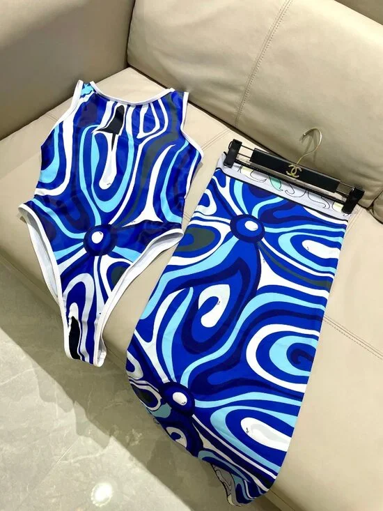 🌼Emilio Pucci🌼 one-piece swimsuit + chiffon skirt