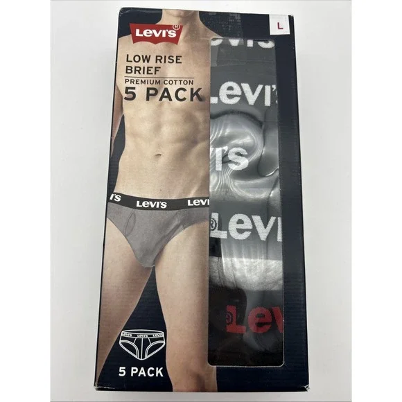 Levis Briefs Mens Extra Large‎ L 5 Pack Low Rise Cotton Underwear New