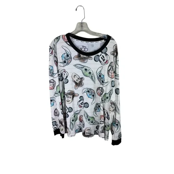 Disney 100 Character Mash Up Unisex Men’s Women’s Family Pajamas‎ Size XL
