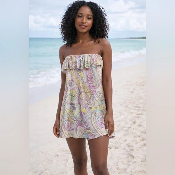 Victorias Secret Colorful Paisley Print Swim Cover-up. NWT. Small. Beach