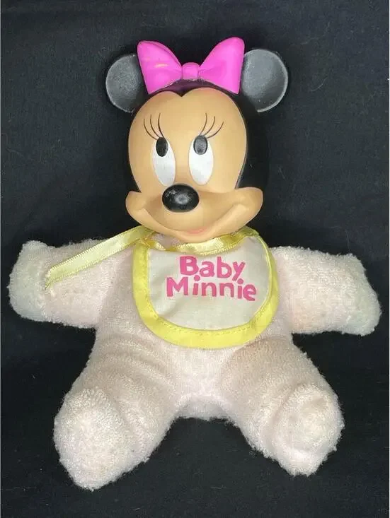 Vintage Disney Babies Baby Minnie rattle made by Applause for Disney.