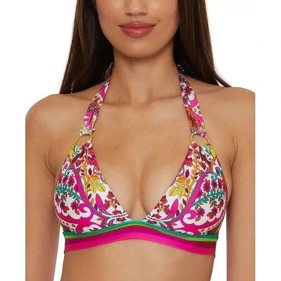 NWOT Trina Turk Women's Hawaiian Garden Print Ring Halter Top Sz 6 $98
