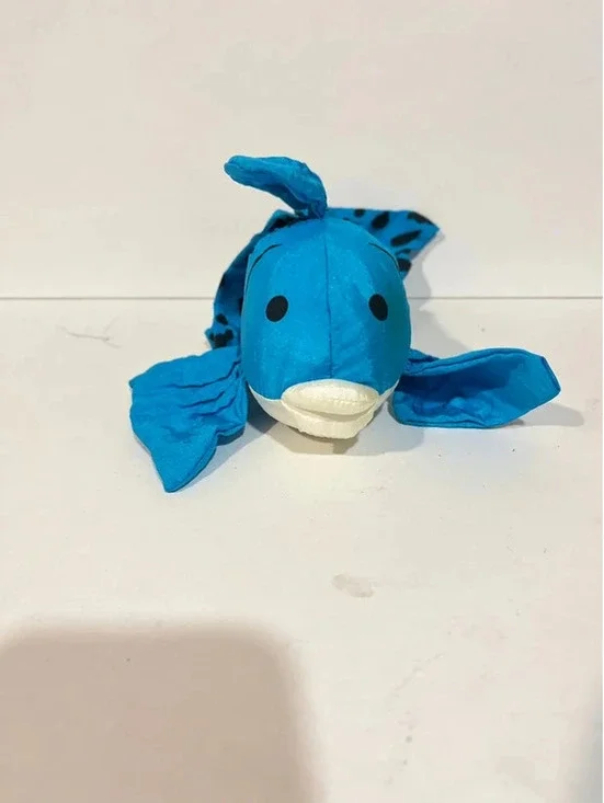 9” Blue Trigger Fish Black Dots Fish Plush Toy Animal Soft Stuffy