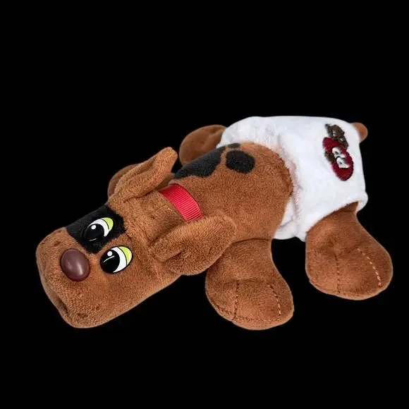 Pound Puppies Brown Puppy Dog Plush 8 in 2019 Basic Fun Hasbro PP Diaper Newborn