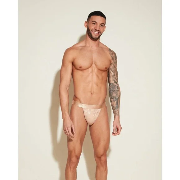 Cosabella Lace Jock Strap Men Never Say Never Nude Beige Luxury Underwear S