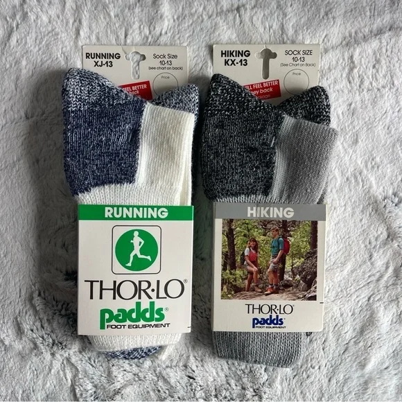 Vintage Thor.Lo Athletic Socks - Black, Gray, White  2 Pairs