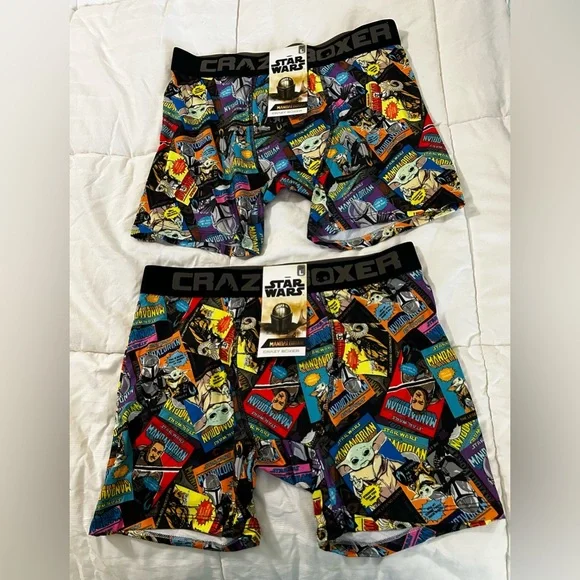 NWT (2) Disneys Mandalorian Crazy Boxers size L