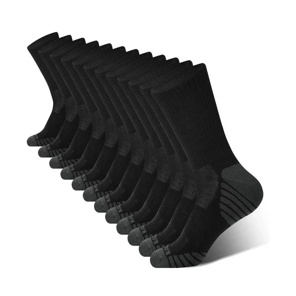 BAMBOO COOL Men Crew Socks Athletic Running 6 Pack NIP