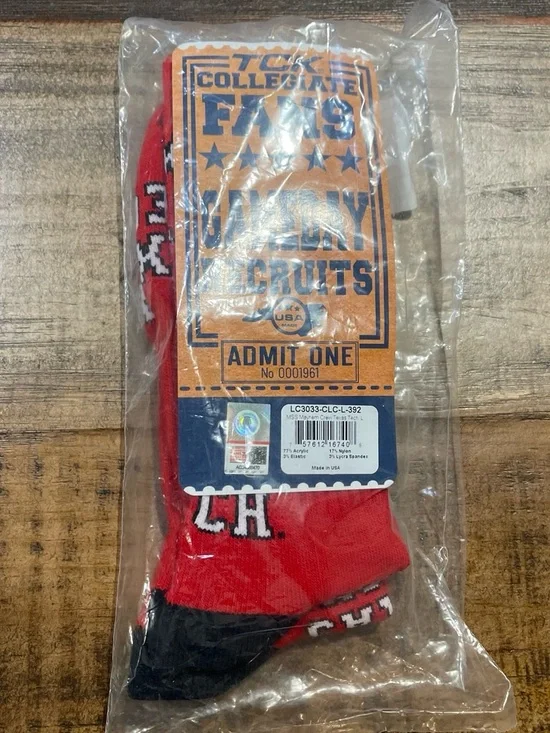 Texas Tech Red & Black Collegiate Crew Socks - Unbranded