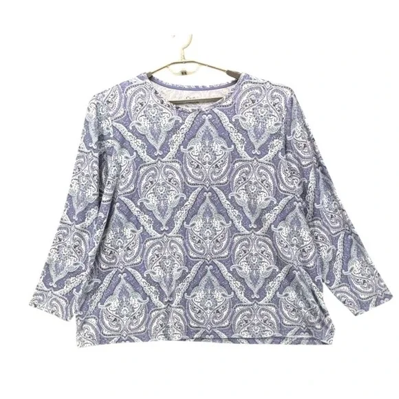 Croft And Barrow Womens Shirt Size 3X Paisley Artsy Art To Wear Eclectic Boho