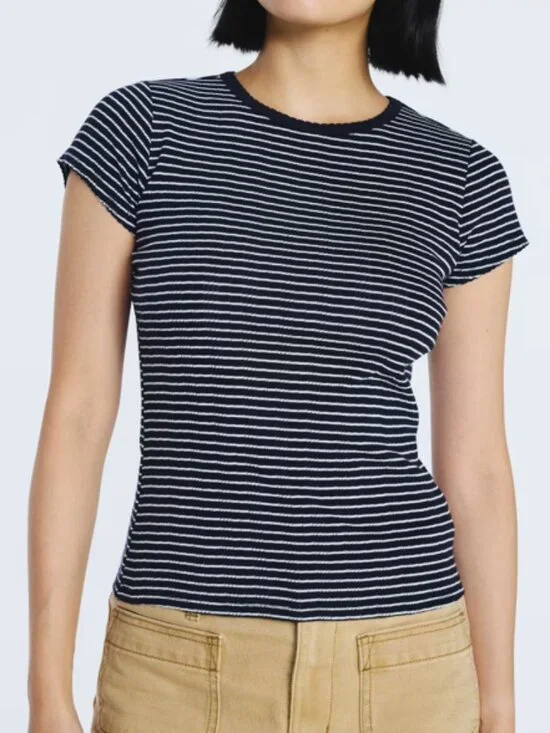 Free Assembly Women's Pointelle Mini Tee, size small (4-6)