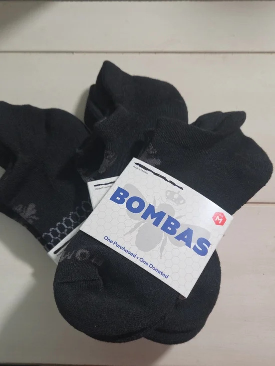 Bombas Black Low-Cut Athletic Socks - 3 Pair Of Size Medium