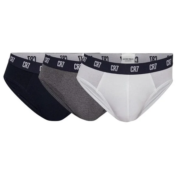 CR7‎ Cristiano Ronaldo 2XL 3 Pack Cotton Stretch Briefs Black White Gray New