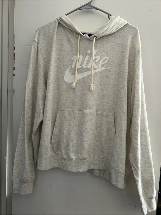 Nike Light Gray Logo Pullover Hoodie