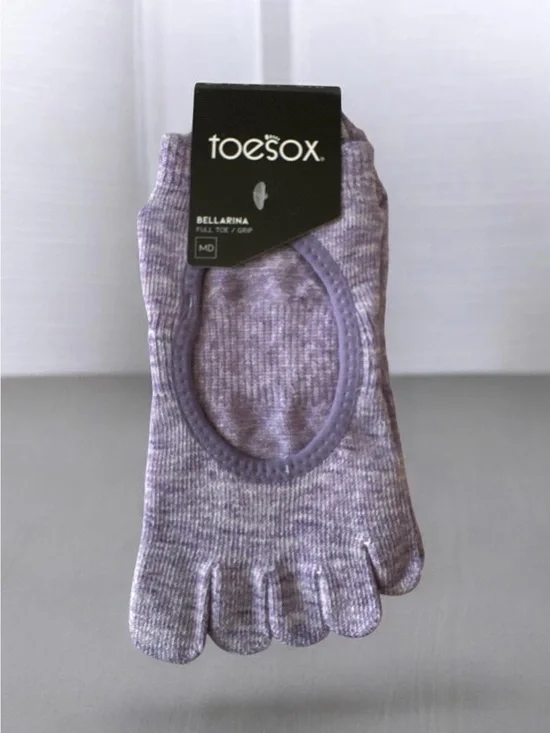 toesox Bellarina Lavender Full Toe Grip No-Show Socks