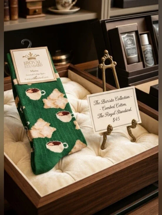 Coffee Break Combed Cotton Socks by The Royal Standard