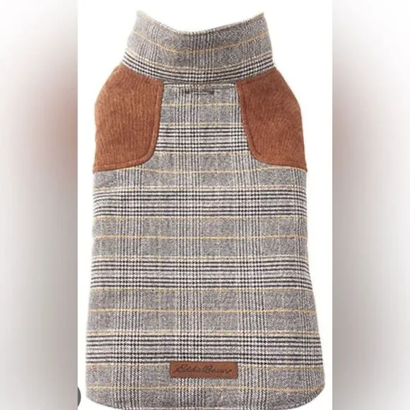 Eddie Bauer PET Plainfield Coat, Plaid Brown/Gray Size Medium