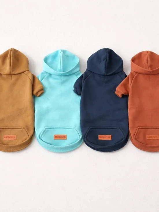 Baobicute Lot of (4) Fleece Dog Hoodie - Cozy Lightweight Pullover Multicolor