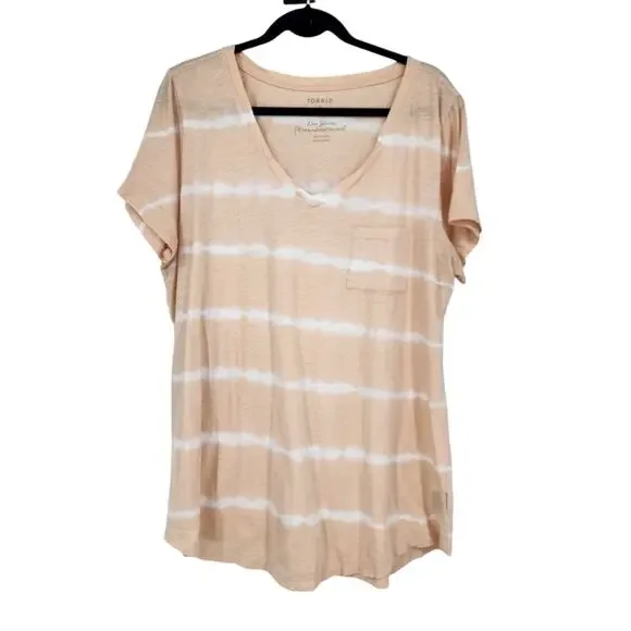 Torrid Pocket Heritage Slub V-Neck Short Sleeve Tunic T-shirt Top Size 2X