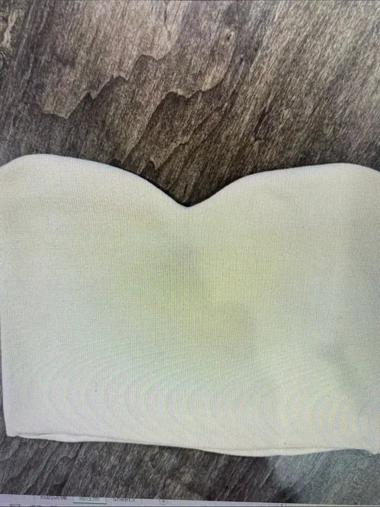 Zara Cream Strapless Sweetheart Crop Top