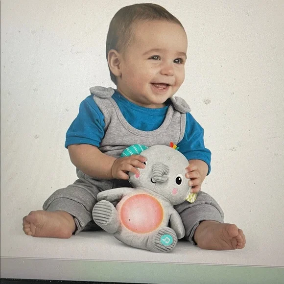 Bright Starts Hug-a-Bye Baby Elephant Stuffed Animal Musical Toy