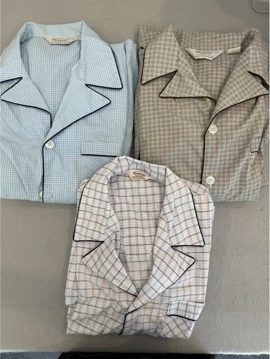 Vtg Hamptons Men’s Long Sleeve Pajamas Set Of 3 Sets Tops/Bottoms EUC