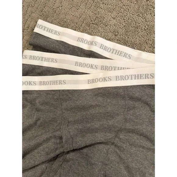 BROOKS BROTHERS  Gray Cotton Blend Boxer Brief Size Large Lot Of 3 New (X1)