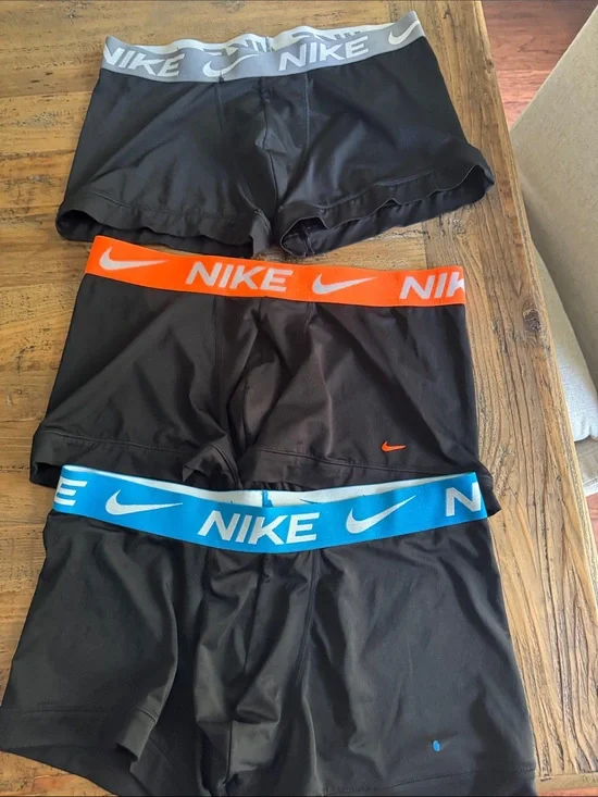 Nike Kids Black Performance Shorts Trio with Gray, Orange & Blue Waistbands