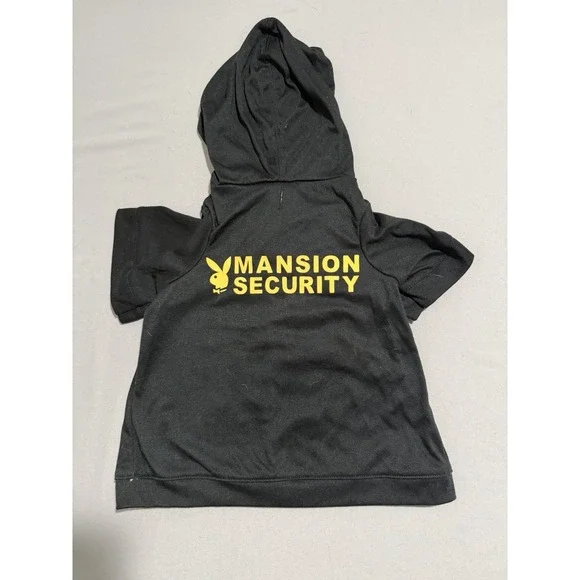Playboy Mansion security small dog clothes‎ black hoodie, 2007