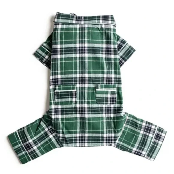 Fab Dog Green Plaid Flannel Pajamas