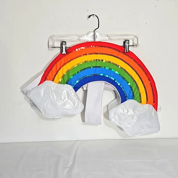 medium size dog breed sequins rainbow with clouds vest costume