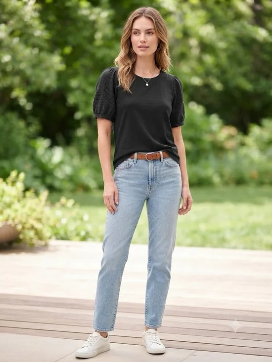Time and Tru Women's Light Blue Straight Leg Jeans