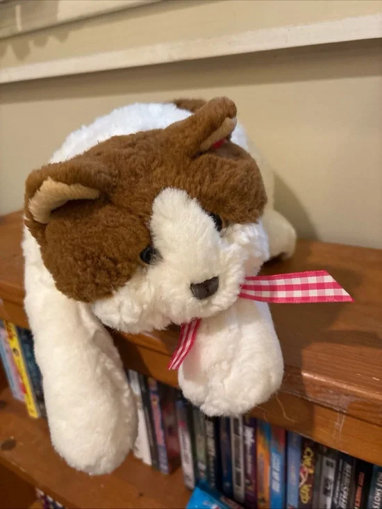 DAKIN Cream and Brown Plush Toy with Label