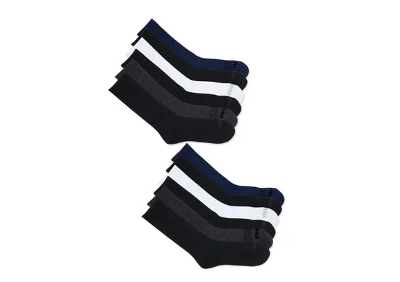 AND1 Men's Cushion Crew Sock, 12 Pack NWT Shoe Size 6-12 Black, Blue, White, Bla