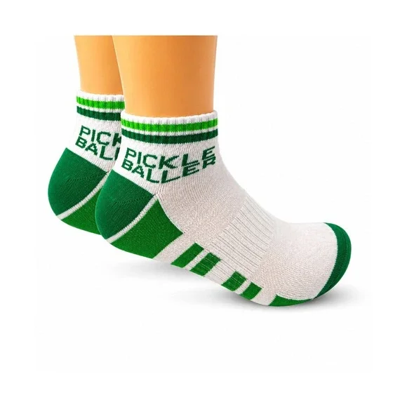 Super Fly Goods‎ Pickleball Baller Crew Socks White Green Athletic Unisex NIP