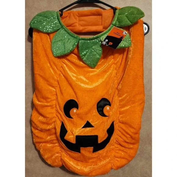 Fang-Tastic XL Pumpkin Pet Costume Orange Jack-O-Lantern Halloween Dog Vest XL