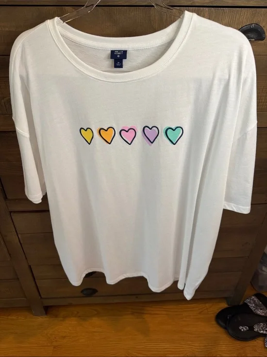 NWOT Roller Rabbit Target Collab Heart Oversized T Shirt Sz XL