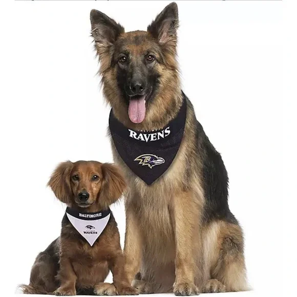 NFL Dog Bandana‎ Baltimore Ravens Reversible Pet Bandana 2 Sided NWT Size S/M