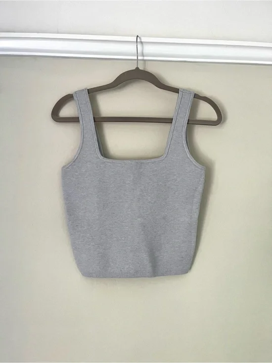 A&F Soft Collection Square Neck Knit Cropped Tank Top
