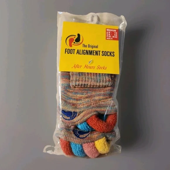 NEW The Original Foot Alignment Socks Happy Feet Medium Multi-Color W 7-9 M 5-8